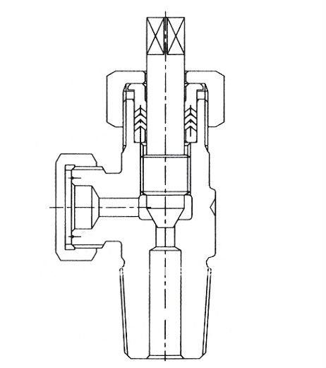 QF-10 Messing-Chlorflaschenventil mit SS304-Stamm und Spindel